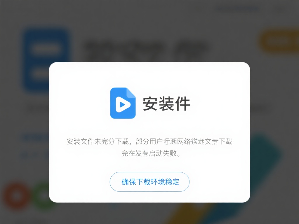 安装文件未完全下载：部分用户因网络不稳定导致下载文